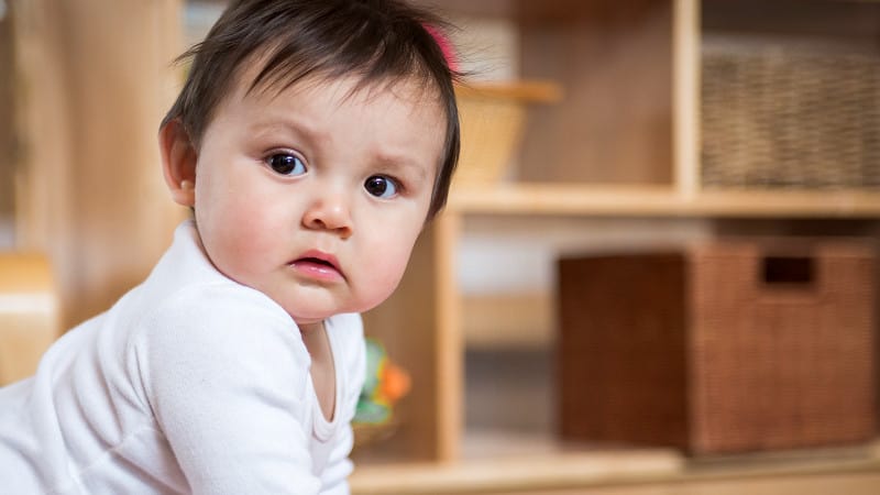 Young child crawling
